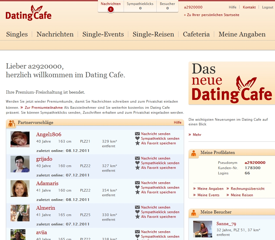 Dating cafe wirklich kostenlos