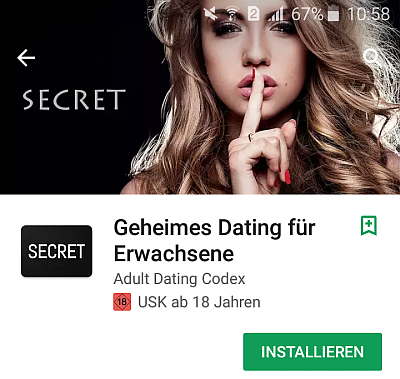 Fake App im Stil von secret.de