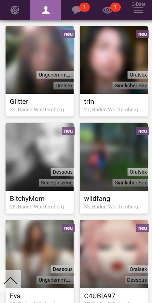 C-Date-App-Test Partnervorschläge