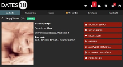 Dates18.com - Profil einer Userin