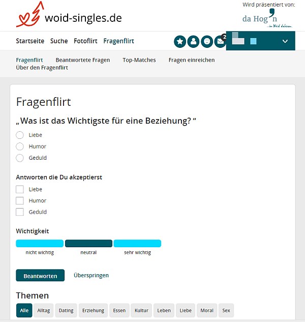 fragenflirt bei woid-singles