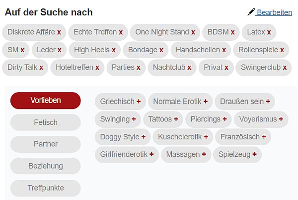hart oder zart sucheinstellungen