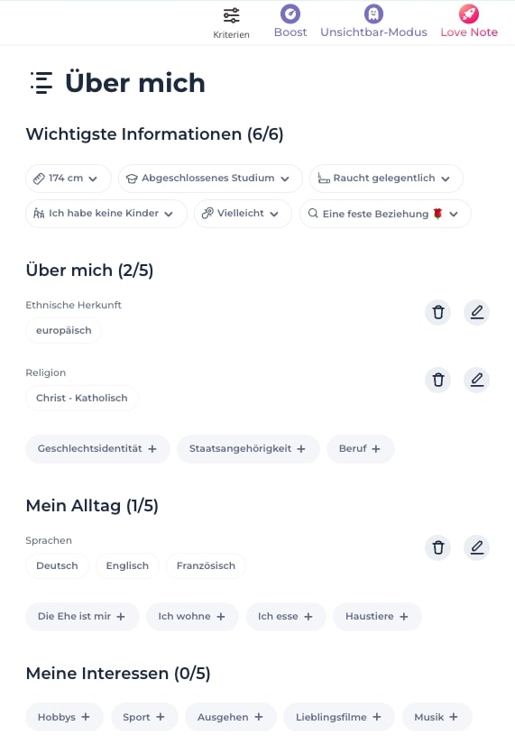 eigene profilangaben auf lovescout24