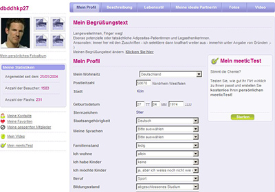 meetic.de Test: Profil gestalten