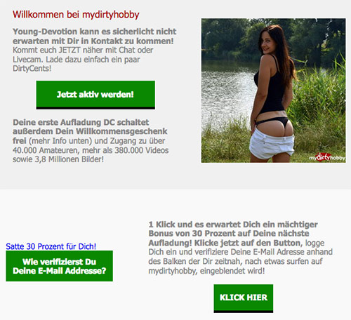 MyDirtyHobby Anmeldung Willkommensgeschenk