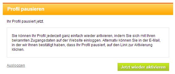 neu.de Profil löschen