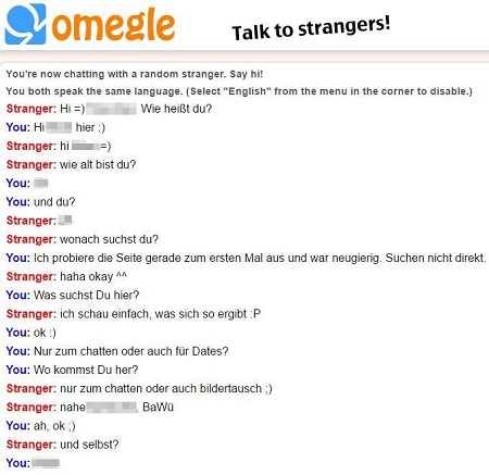 Chat im Omegle randomchat