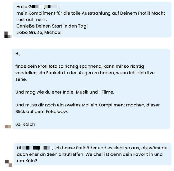 Text dating beispiele über mich 15 Beispiele