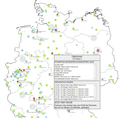 sklavenzentrale Landkarte mit Events