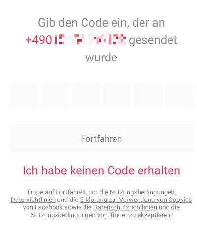 bei tinder mit telefonnummer anmelden