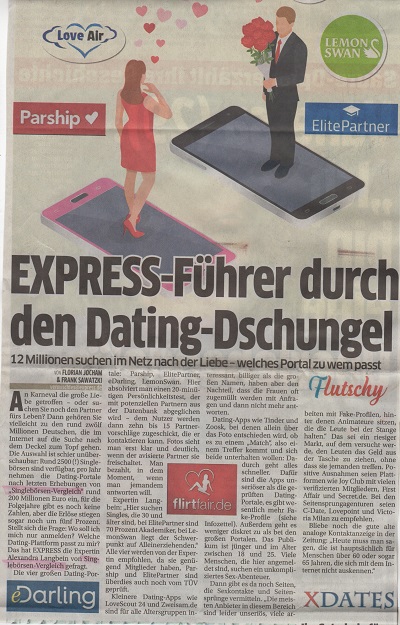 Online-Dating: Express berichtet mit Singleboersen-Vergleich.de über die besten Online-Dating-Boersen