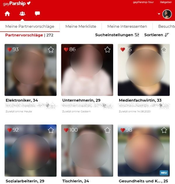 gayParship: Ihre Kontaktvorschläge