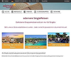 Screenshot adamare-SingleReisen.de