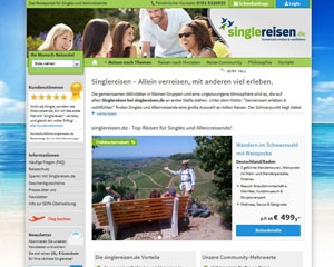 Screenshot Singlereisen.de